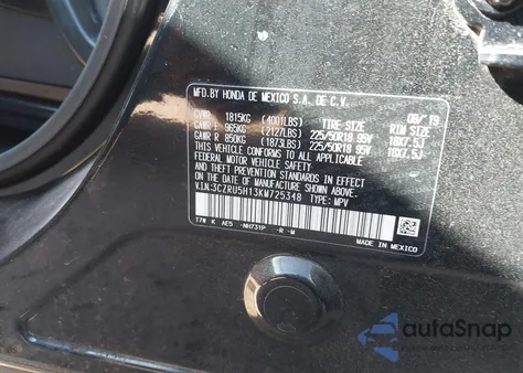 2019 Honda Hr-V Sport из США, поврежденный, VIN 3CZRU5H13KM725348